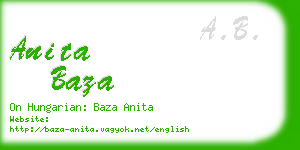 anita baza business card